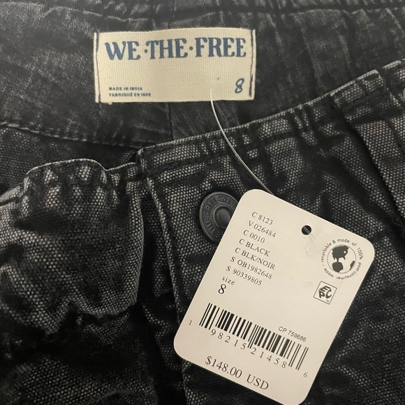 NWT Free People We The Free Supersonic Slim Crop Jeans in Black. Size 8 - Picture 11 of 11